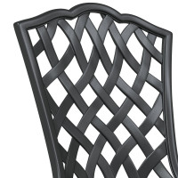 Produktbild för Trädgårdsbord Set 3 pcs Svart Gjutet Aluminium