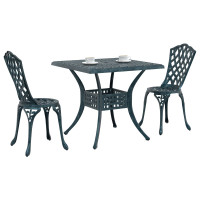 Produktbild för Trädgårdsbord Set 3 pcs Grön Gjutet Aluminium