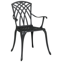 Produktbild för Trädgårdsbord Set 3 pcs Svart Gjutet Aluminium