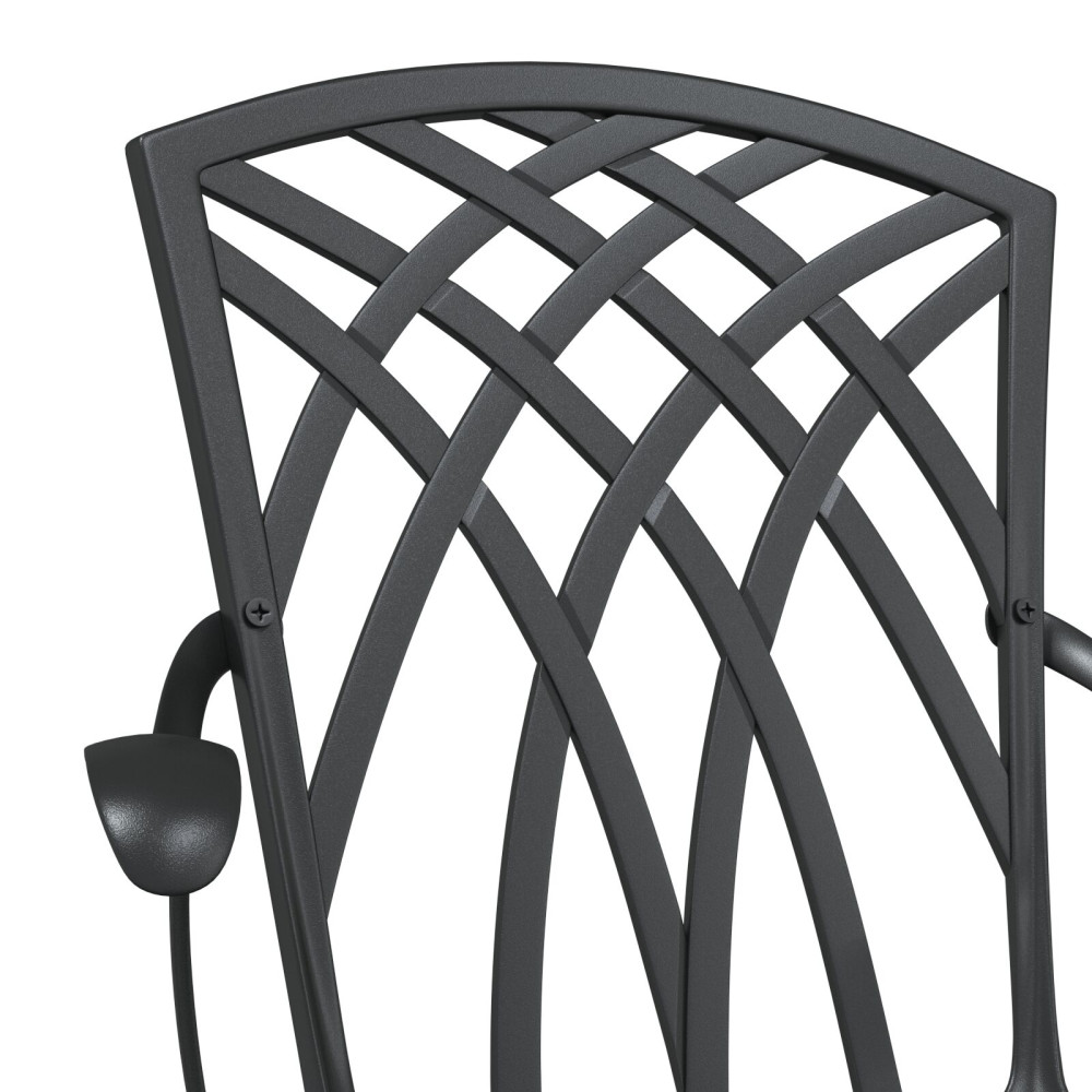 Produktbild för Trädgårdsbord Set 3 pcs Svart Gjutet Aluminium