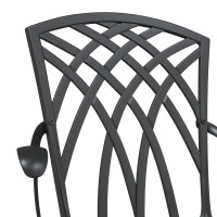 Produktbild för Trädgårdsbord Set 3 pcs Svart Gjutet Aluminium