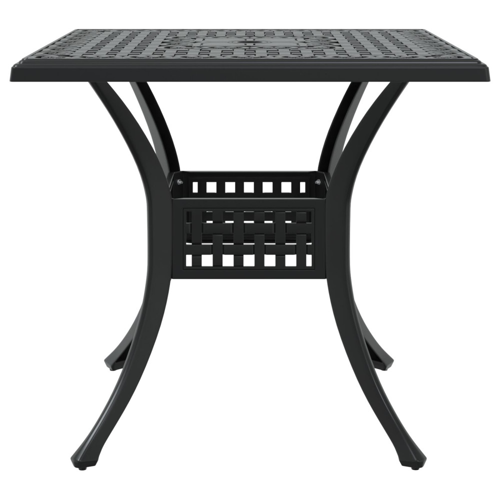 Produktbild för Trädgårdsbord Set 5 pcs Svart Gjutet Aluminium