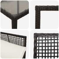 Produktbild för Trädgårdsmöbelset 3 pcs Svart konstrotting