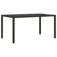 Produktbild för Trädgårdsmöbelset 7 pcs Svart konstrotting