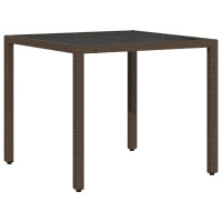 Produktbild för Trädgårdsmöbelset 5 pcs Brun konstrotting
