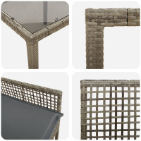 Produktbild för Trädgårdsmöbelset 7 pcs Grå konstrotting
