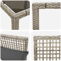 Produktbild för Trädgårdsmöbelset 5 pcs Ljusgrå konstrotting