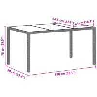 Produktbild för Trädgårdsmöbelset 7 pcs Ljusgrå konstrotting