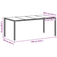 Produktbild för Trädgårdsmöbelset 9 pcs Ljusgrå konstrotting