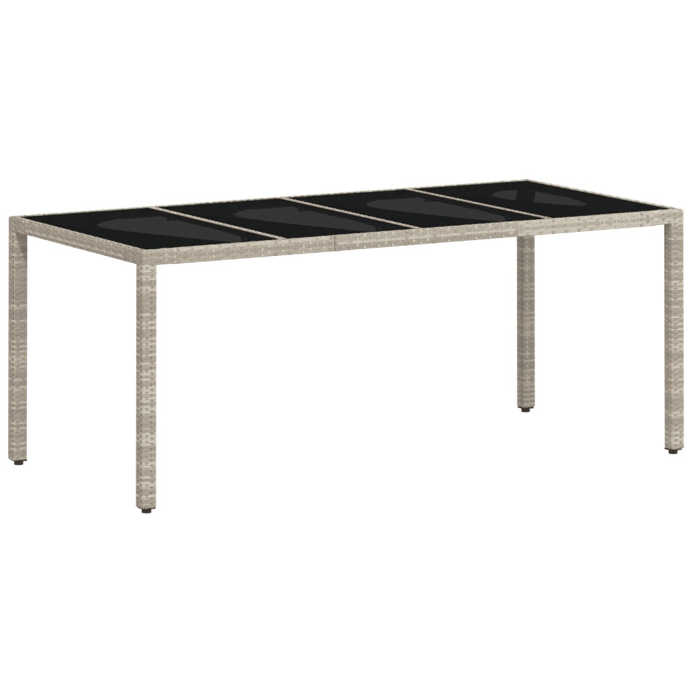 Produktbild för Trädgårdsmöbelset 9 pcs Ljusgrå konstrotting