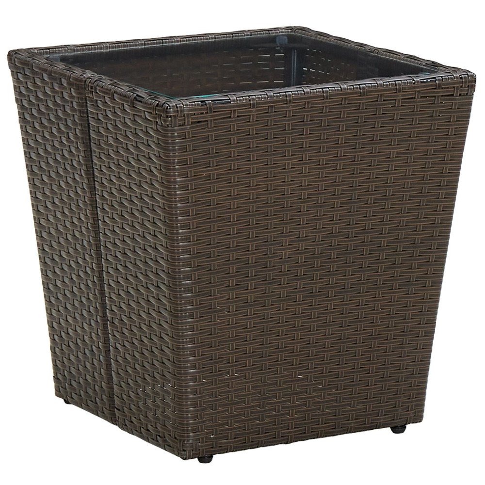 Produktbild för Trädgårds Bistro Set 3 pcs Brun konstrotting