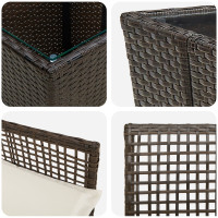 Produktbild för Trädgårds Bistro Set 3 pcs Brun konstrotting
