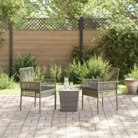 Produktbild för Trädgårds Bistro Set 3 pcs Grå konstrotting