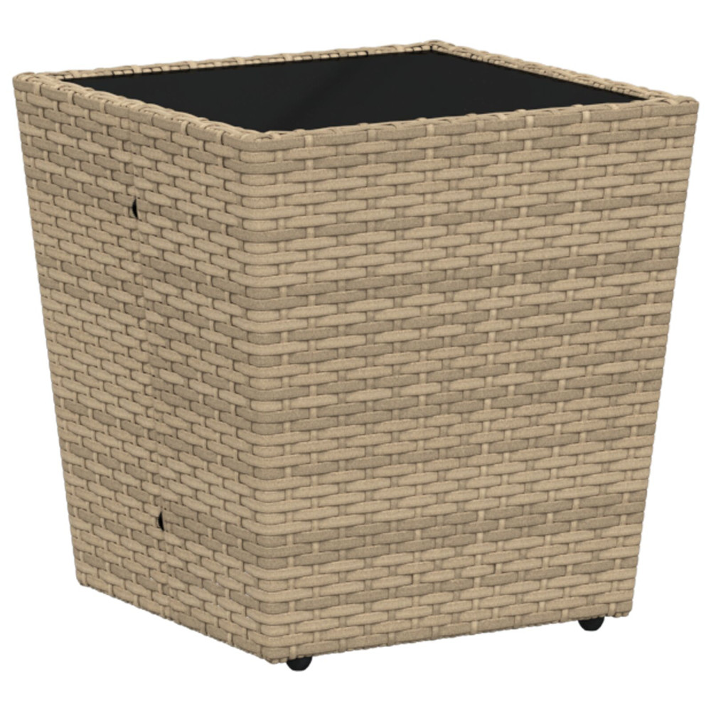 Produktbild för Trädgårds Bistro Set 3 pcs Beige konstrotting