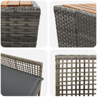 Produktbild för Trädgårds Bistro Set 3 pcs Grå konstrotting