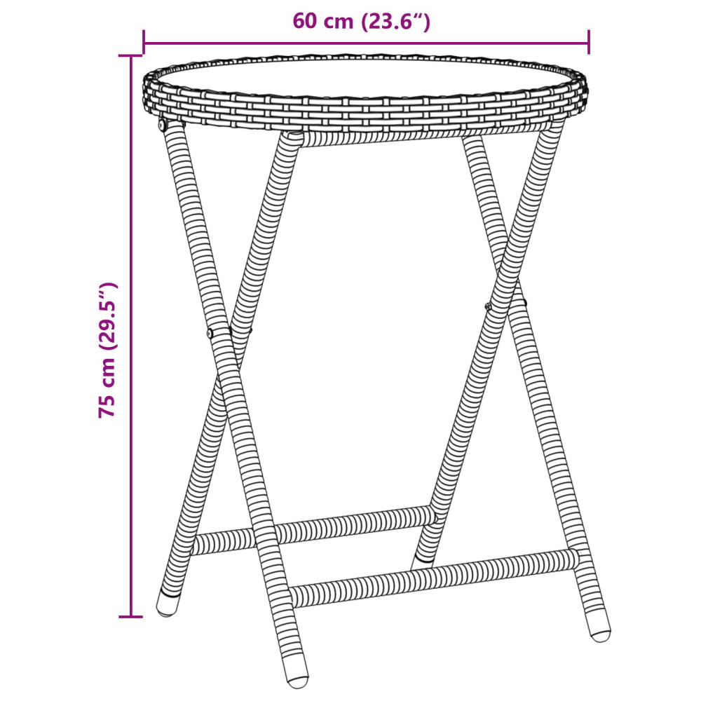 Produktbild för Trädgårds Bistro Set 3 pcs Brun konstrotting