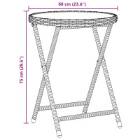 Produktbild för Trädgårds Bistro Set 3 pcs Brun konstrotting