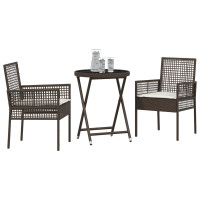 Produktbild för Trädgårds Bistro Set 3 pcs Brun konstrotting