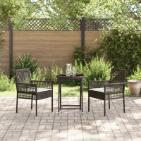 Produktbild för Trädgårds Bistro Set 3 pcs Brun konstrotting
