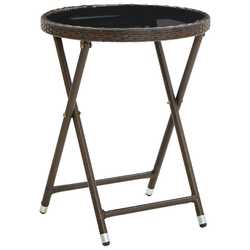 Produktbild för Trädgårds Bistro Set 3 pcs Brun konstrotting