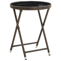 Produktbild för Trädgårds Bistro Set 3 pcs Brun konstrotting