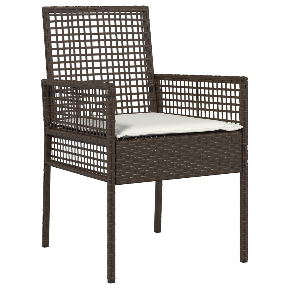 Produktbild för Trädgårds Bistro Set 3 pcs Brun konstrotting