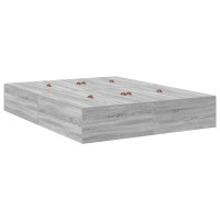 Produktbild för Förvaringssängram Grå Sonoma 140 x 190 cm Konstruerat trä