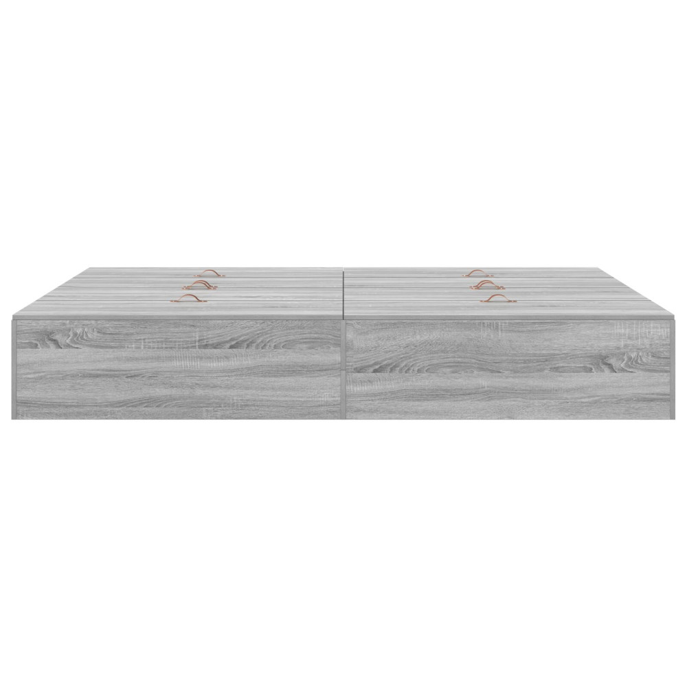 Produktbild för Förvaringssängram Grå Sonoma 135 x 190 cm Konstruerat trä