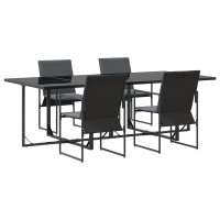 Produktbild för Trädgårdsmöbelset 5 pcs Svart Stål