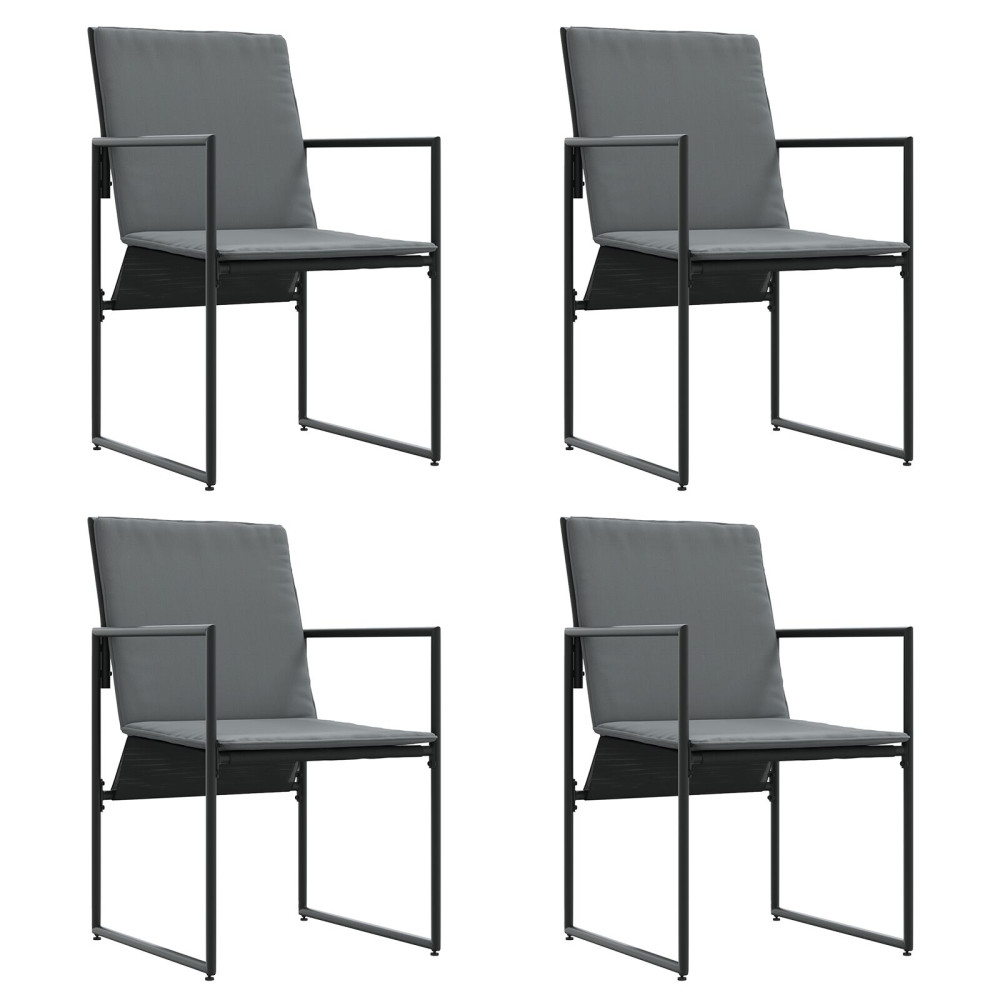 Produktbild för Trädgårdsmöbelset 5 pcs Svart Stål