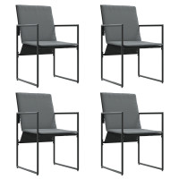 Produktbild för Trädgårdsmöbelset 5 pcs Svart Stål