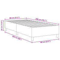Produktbild för Plattform sängram Blå 80 x 200 cm Kordread tyg