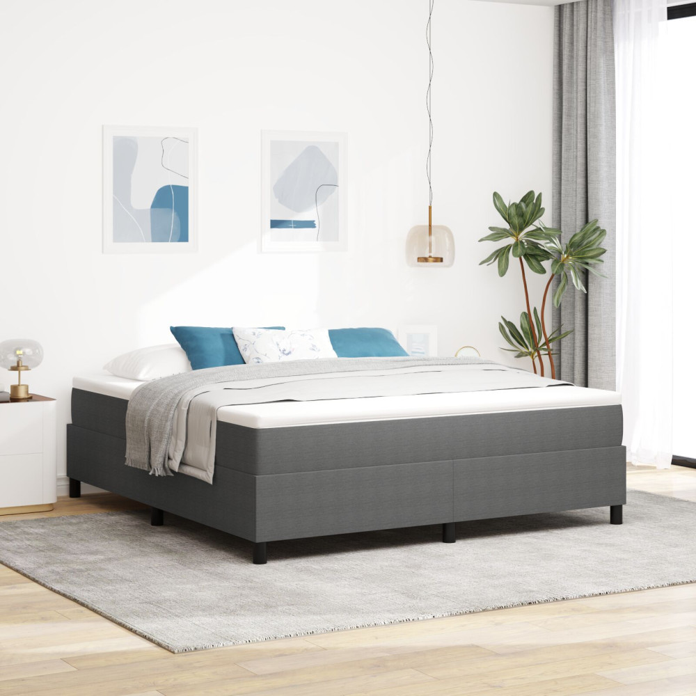 Produktbild för Plattform sängram Ljusgrå 180 x 200 cm Kordread tyg