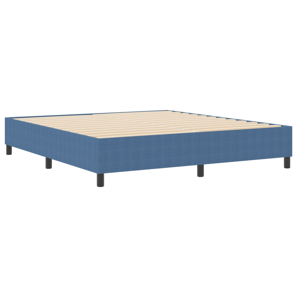 Produktbild för Plattform sängram Blå 180 x 200 cm Kordread tyg