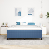 Produktbild för Plattform sängram Blå 180 x 200 cm Kordread tyg