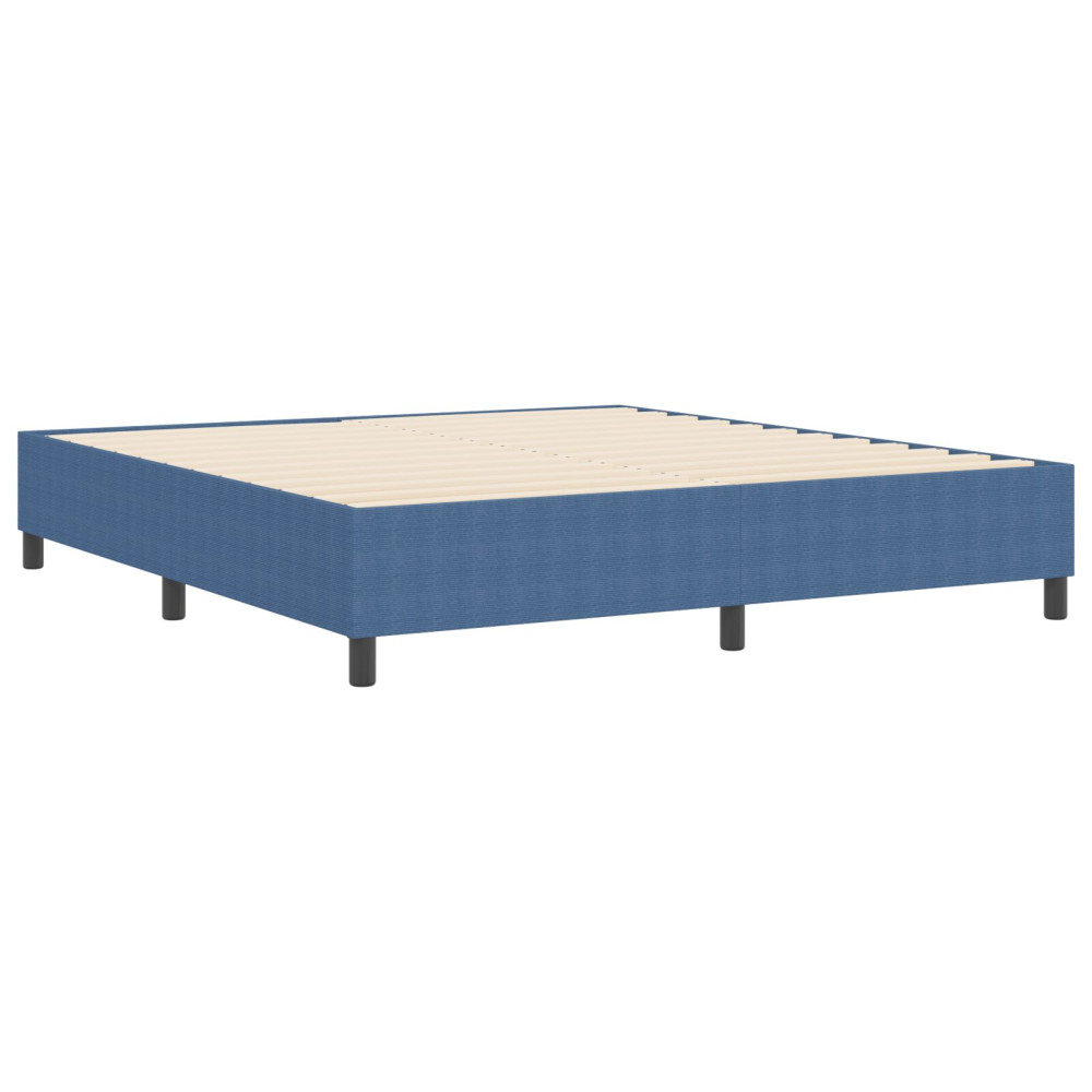 Produktbild för Plattform sängram Blå 180 x 200 cm Kordread tyg