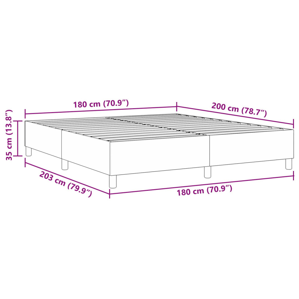 Produktbild för Plattform sängram Blå 180 x 200 cm Kordread tyg