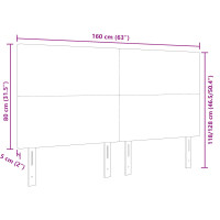 Produktbild för Huvudgavel Mörkgrå 160 cm Kordread tyg