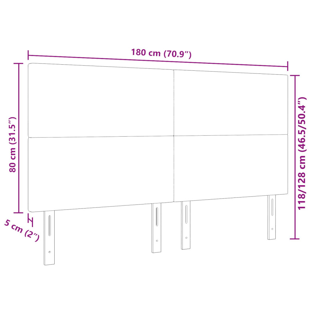 Produktbild för Huvudgavel Ljusgrå 180 cm Kordread tyg