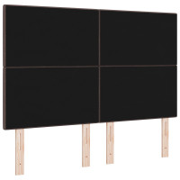 Produktbild för Höjdjusterbar Sänggavel med huvudgavel Mörkbrun 144 cm tyg