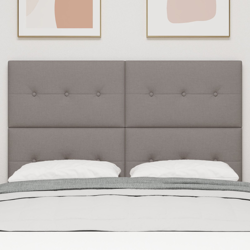 Produktbild för Höjdjusterbar Sänggavel med huvudgavel Taupe 144 cm tyg