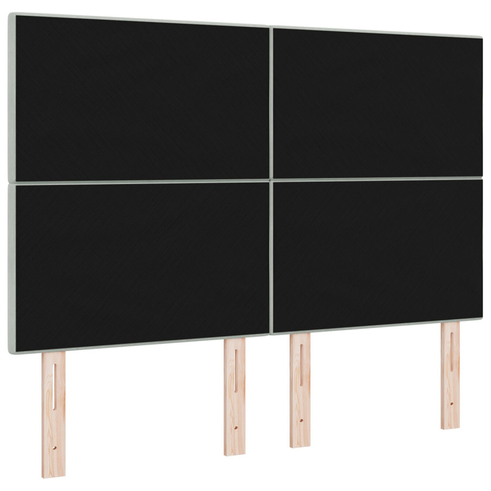 Produktbild för Huvudgavel Ljusgrå 144 cm Sammet