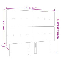Produktbild för Huvudgavel Ljusgrå 144 cm Sammet