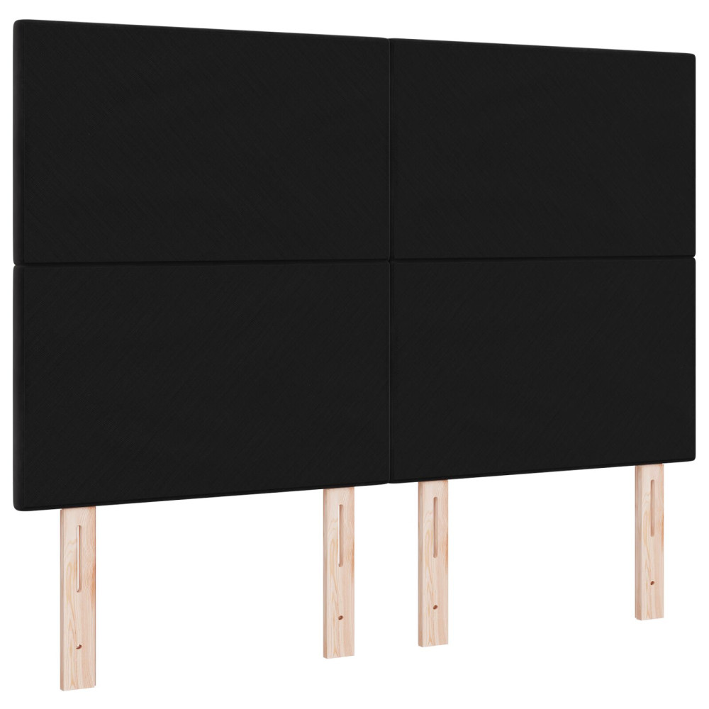 Produktbild för Huvudgavel Svart 144 cm Sammet