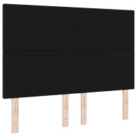 Produktbild för Huvudgavel Svart 144 cm Sammet