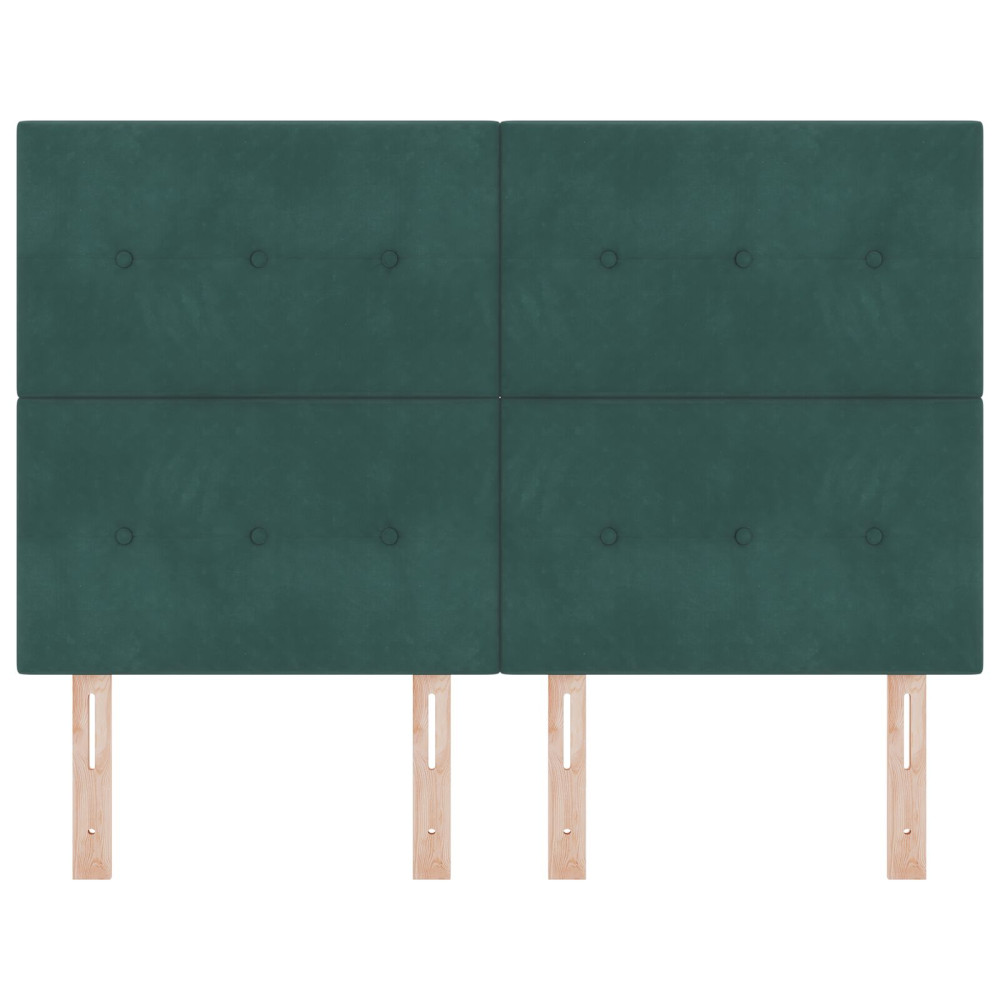 Produktbild för Huvudgavel Mörkgrön 144 cm Sammet