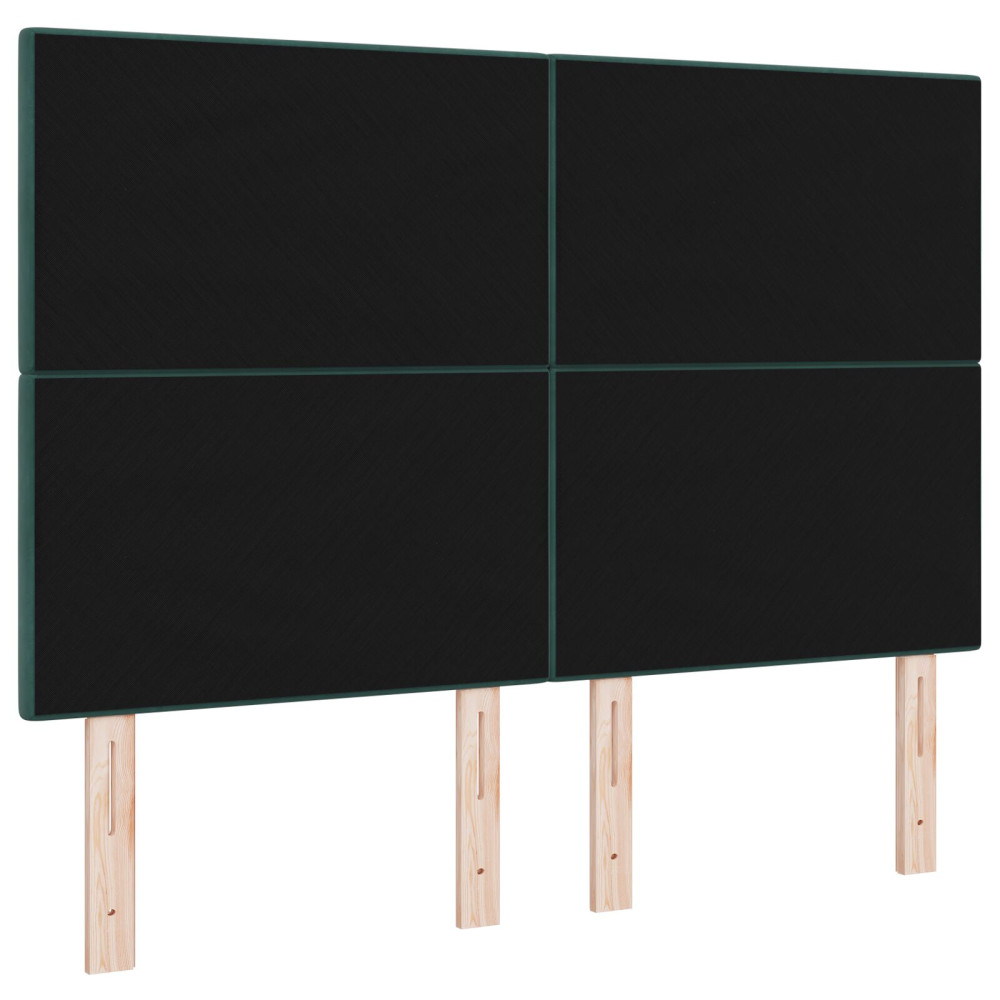 Produktbild för Huvudgavel Mörkgrön 144 cm Sammet