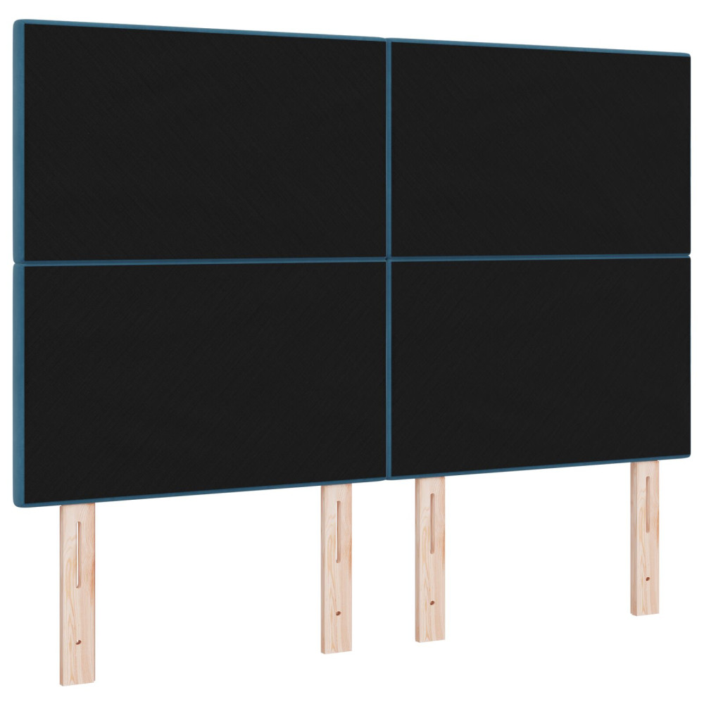 Produktbild för Huvudgavel Mörkblå 144 cm Sammet