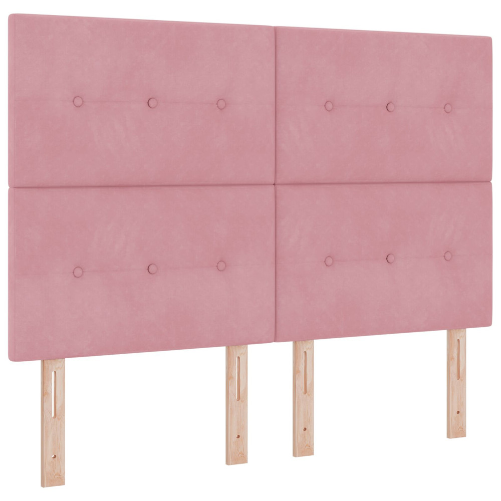 Produktbild för Huvudgavel Rosa 144 cm Sammet