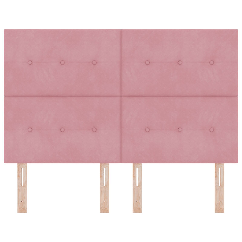 Produktbild för Huvudgavel Rosa 144 cm Sammet